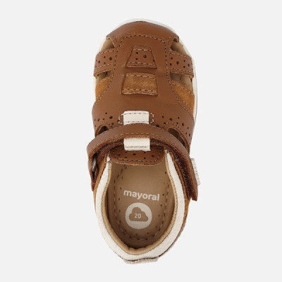 Mayoral sandalia de piel bebe niño cuero y marino Ma41174