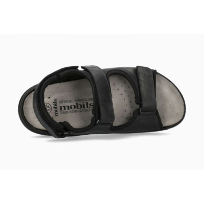 Sandalia ancho especial Mephisto Valden para hombre negra