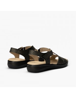 Pitillos sandalia ancho especial mujer negro 5001