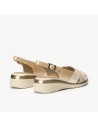 Pitillos sandalia ancho especial mujer oro y negro 5012