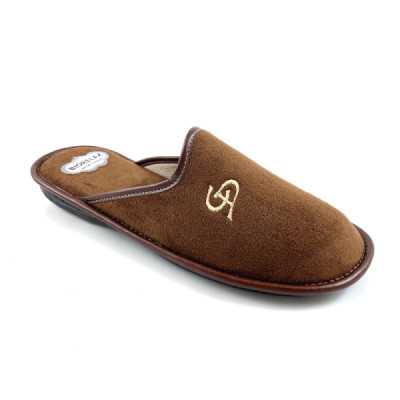 Zapatilla de casa Biorelax hombre con acolchado marrón y marino Bio1425 Zapatilla de casa Biorelax hombre con acolchado marrón y marino Bio1425