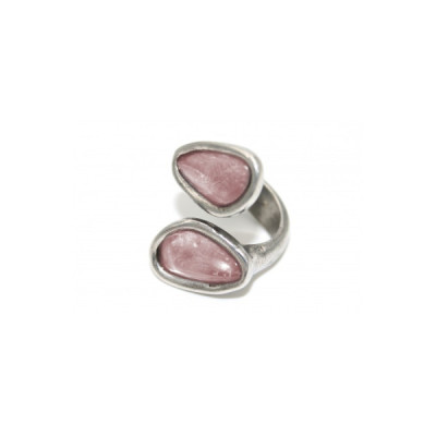 Anillo Chic2chic artesanal 2Gotas, azul y rosa 10043