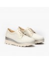 Pitillos zapato cordones ingles primavera rafia Durian blanco 5112