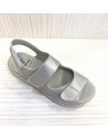 Notton rebaja sandalia mujer ancho especial velcros gris N0364