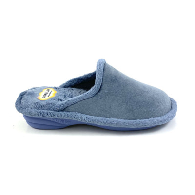 Biorelax zapatilla de casa con cuña azul para invierno - Bio1841