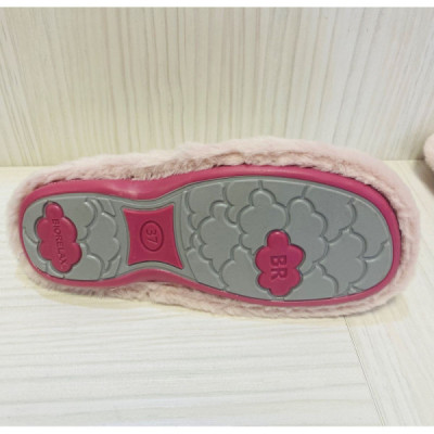Zapatilla de casa acolchada Biorelax con pelo mujer rosa - bio4606