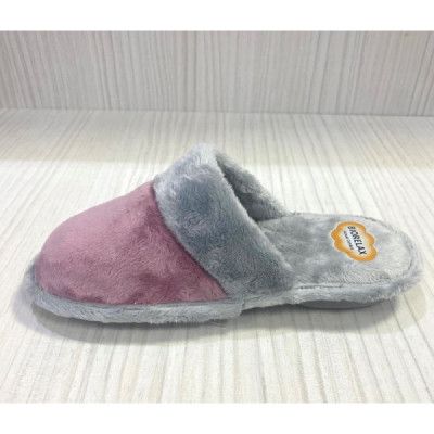 Biorelax zapatilla de casa acolchada con pelo en malva - Bio4540