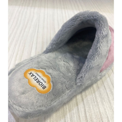 Biorelax zapatilla de casa acolchada con pelo en malva - Bio4540