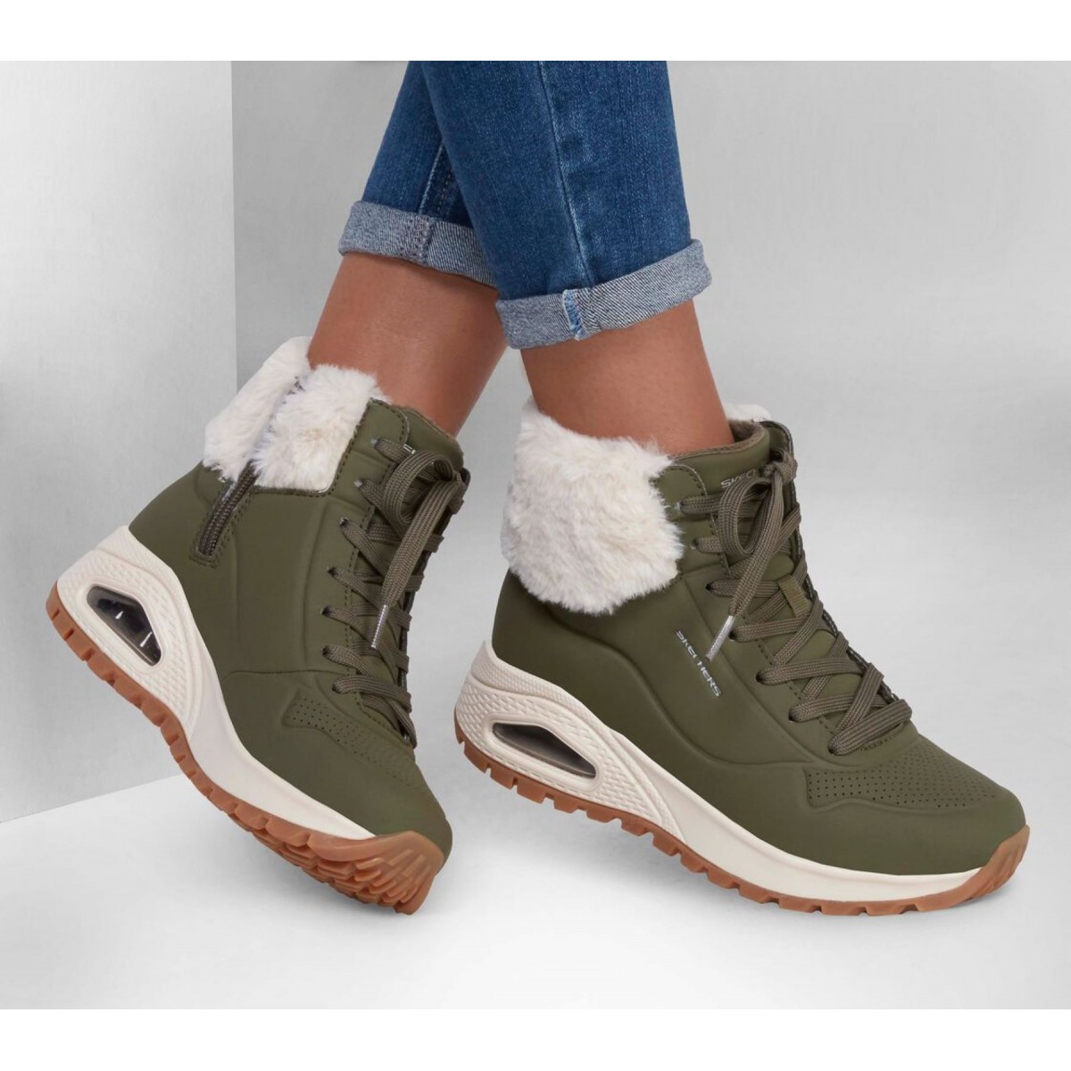 Bota Skechers chica Uno Rugged Fall Air 167274 Verde