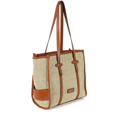 Bolso Binnari mujer shopper Violeta negro y beige - Cnp19240