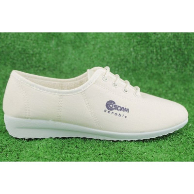 Zapatilla de paseo tela cordón Cosdam blanca Bio136
