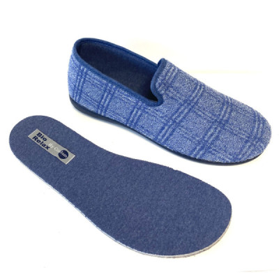 Zapatilla cerrada verano Biorelax hombre con plantilla extraíble cuadros 13763 Zapatilla cerrada verano Biorelax hombre con plantilla extraíble cuadros 13763