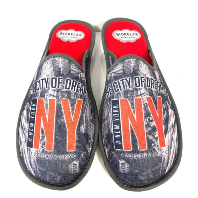 Zapatilla de casa chico Cosdam Biorelax acolchada New York Bio1423