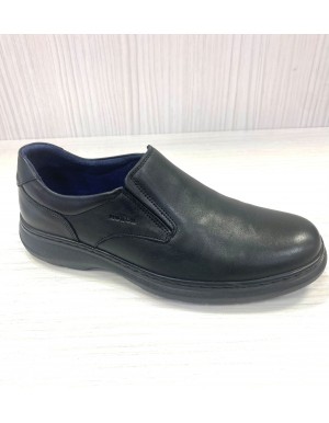 Zapato mocasín ancho especial Notton hombre negro N0703