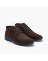 Botines Pitillos con cordens para hombre de piel marrón 4963