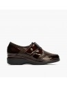 Pitillos zapato velcro mujer marrón y negro P5311