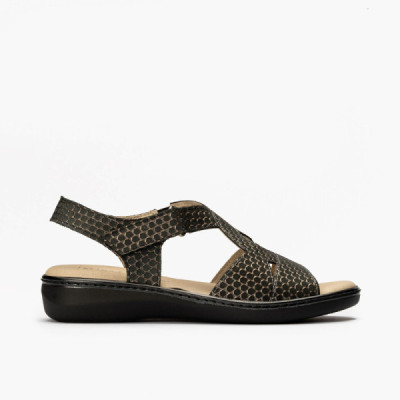 Pitillos sandalia ancho especial mujer negro 5001