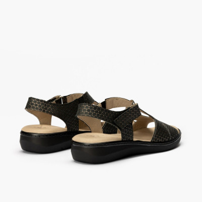 Pitillos sandalia ancho especial mujer negro 5001