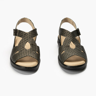 Pitillos sandalia ancho especial mujer negro 5001